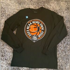 Long sleeve green and orange University of Miami shirt